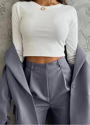 Костюм женский классический стильный пиджак и брюки,костюмная ткань9 фото