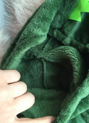 Пухнастий комбінезон костюм дракон махровий плюшевий м'який з капюшоном рукавами теплий одяг для маленьких порід собак цуценя кота кішки розмір m м4 фото