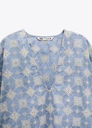 Вышитая блуза, блузка с вышивкой zara5 фото
