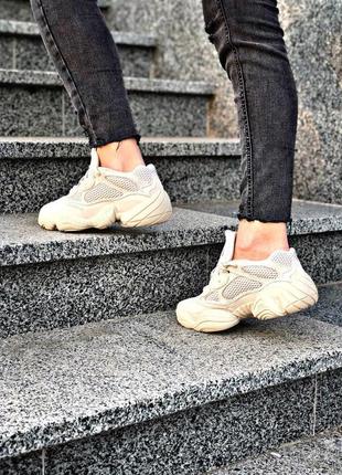 Adidas yeezy 500 стильные замшевые кроссовки адидас бежевый цвет (весна-лето-осень)😍10 фото