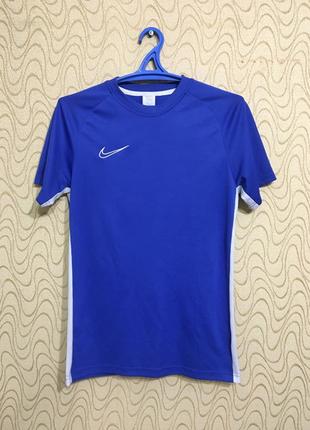 Футбольна футболка найк академія спортивна майка nike acidemy dri fit football shirt ігрова тренувальна синя blue adidas training1 фото