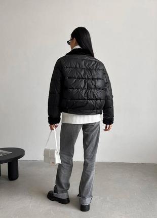 Куртка женская синтепон и искусственный мех барашек люксовое качество товара3 фото