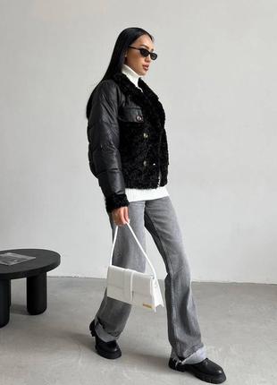 Куртка женская синтепон и искусственный мех барашек люксовое качество товара2 фото