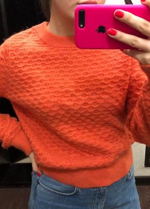 Оранжевый свитер h&m