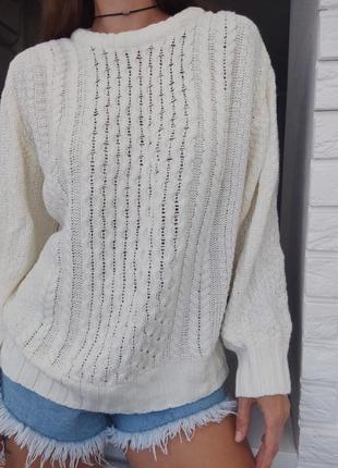Оверсайз свитер объёмный крупной вязки ретро3 фото