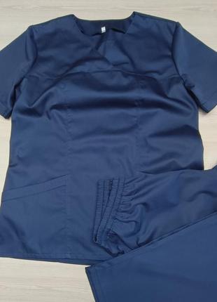 Жіночий медичний костюм  темно синій 40-56 р з еліт котона