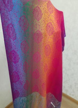 Новый нежный яркий кашемировый шарф палантин 100% кашемир3 фото