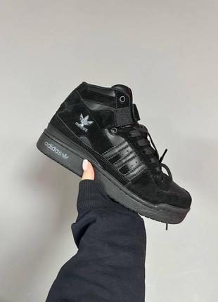 Adidas forum “black suede” fur ❄️