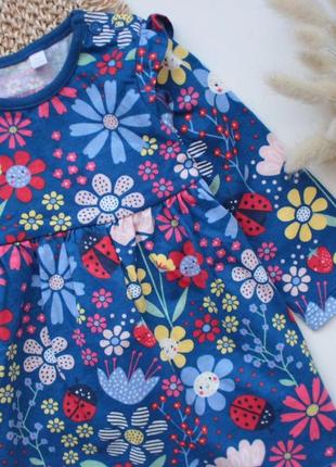 Яркое хлопковое платье в цветочный принт bluezoo 3-6 мес2 фото