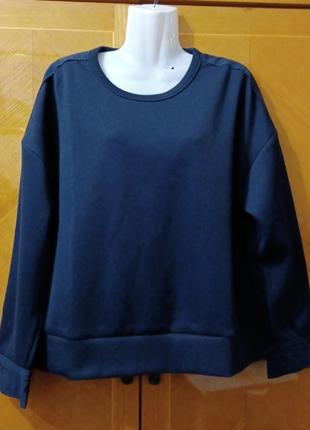 Брендовий  хлопковий  темно синій светр р. l від cos , є нюанс , оверсайз