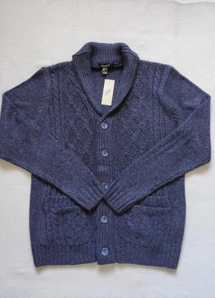 Классный вязаный кардиган га пуговицах с шалевым воротником cedarwood state