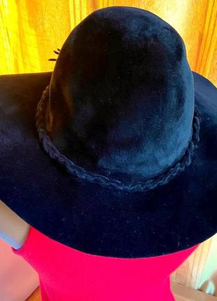 Розкішний вінтажний капелюх(чорний велюр)сша.3 фото