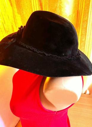 Розкішний вінтажний капелюх(чорний велюр)сша.10 фото
