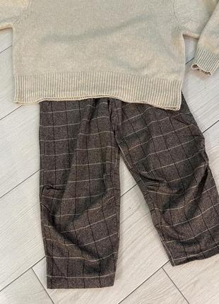 Теплые стильные укороченные , брюки в клетку5 фото