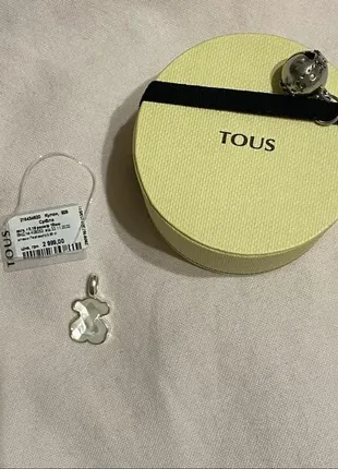 Очень красивый серебряный кулон tous с перламутром. оригинал.