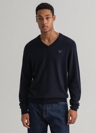 Светр gant extra fine lambswool v-neck sweater