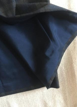 Классическая прямая юбка костюмной ткани в клетку6 фото