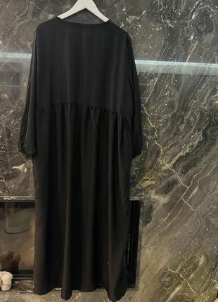 Стильне чорне плаття в підлогу франція6 фото
