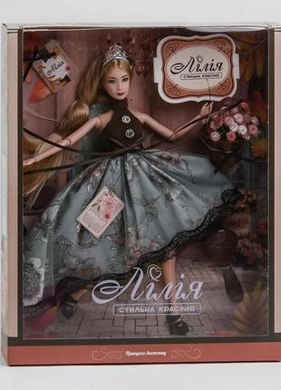 Кукла лилия принцесса осени с длинными волосами красивое платье барби шарнирная1 фото