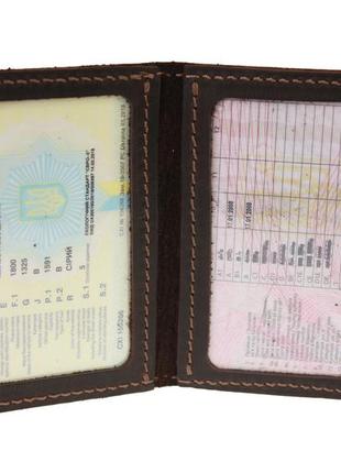 Обкладинка для документів водія, прав, посвідчень, id паспорта odd8(4) коричнева2 фото