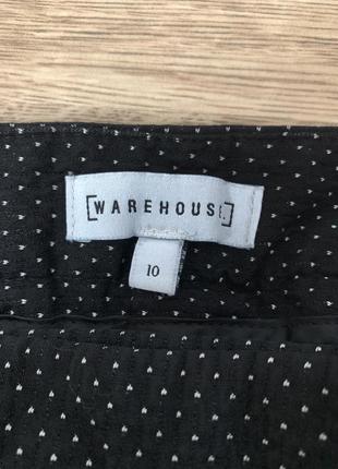Черные зауженные брюки в горошек warehouse3 фото