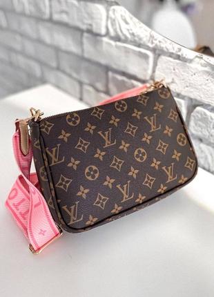 Женская сумка lv multi pochette pink7 фото