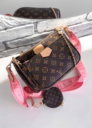 Женская сумка lv multi pochette pink4 фото