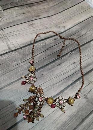 Красивое винтажное колье с эмалями