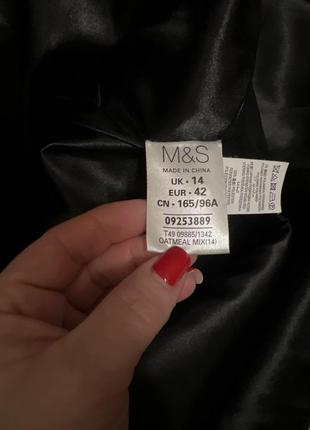 Шерстяное пальто марк спенс m&s оригинал бренд в клеточку классное стильное теплое элегантное на подкладке7 фото