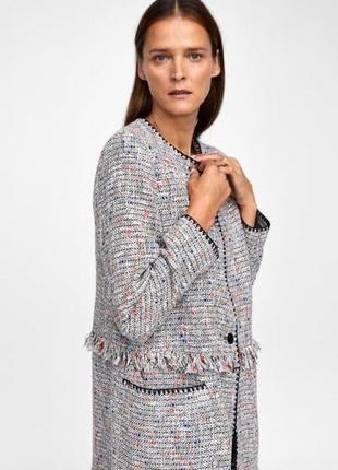 Подовжений, твідовий  піджак zara