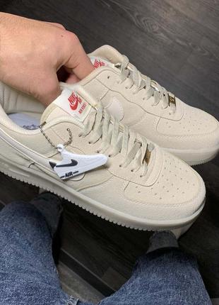 Кроссовки мужские nike air force (бежевый)4 фото