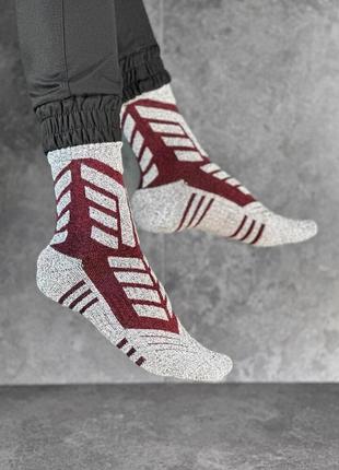 Термо носки серо-бордовые3 фото