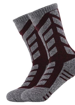 Термо носки серо-бордовые1 фото