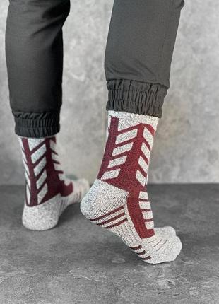 Термо носки серо-бордовые6 фото