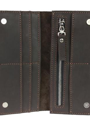 Кошелек кожаный большой kmk16(10) коричневый3 фото