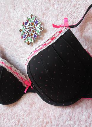 Бюстгальтер в мелкий горох  zeeman 80c, пуш ап.