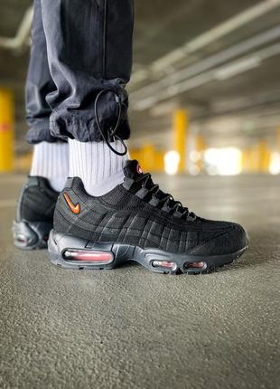 Топ! чоловічі кросівки nike air max 95 "black orange"7 фото