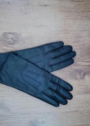 Кожаные перчатки темный баклажан3 фото