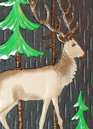 Картина, панно олень в лесу, настенное, ссср