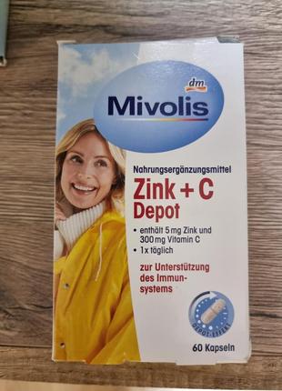 Капсули zink + вітамін c, mivolis 60 штук