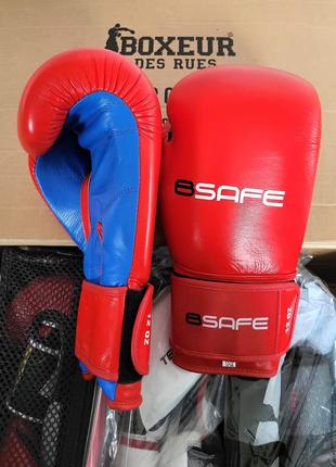 Кожаные боксерские перчатки для бокса bsafe 12 унций5 фото