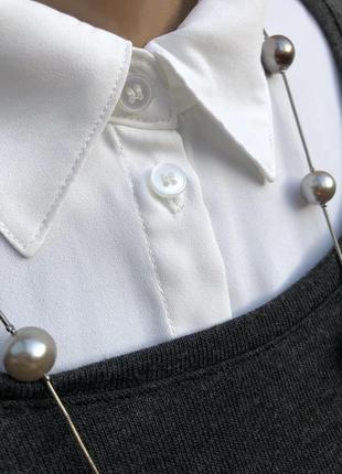 Комплект,блуза двойка(рубашка+жилет(кофта) трикотаж),вискоза,большой размер4 фото
