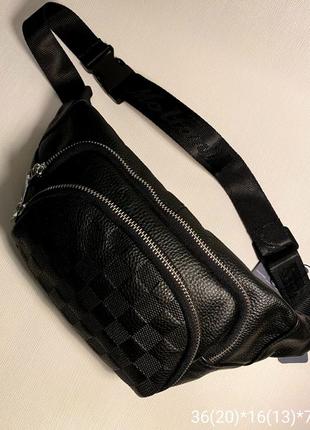 Мужская сумка на пояс из натуральной кожи, бананка кожаная украинская сумка слинг...