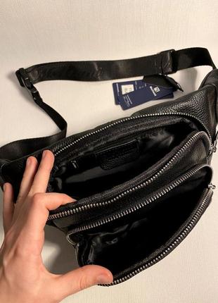 Мужская сумка на пояс из натуральной кожи, бананка кожаная украинская сумка слинг...