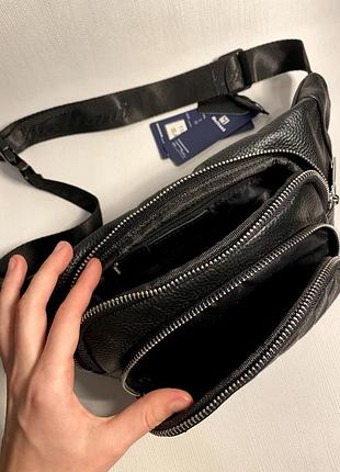 Мужская сумка на пояс из натуральной кожи, бананка кожаная украинская сумка слинг...