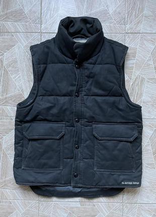 Жилетка vintage cargo multi pocket g star raw big logo puffer vest