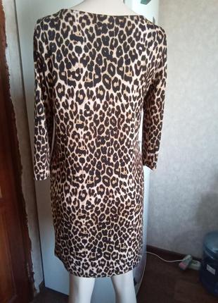 Трикотажное платье леопард2 фото
