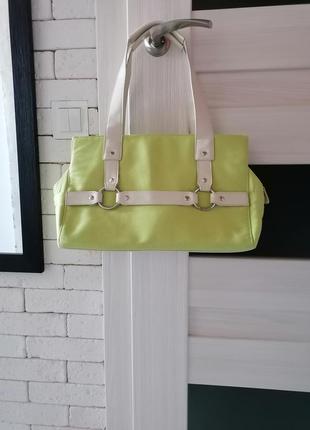 🍐лаймовая сумка- тоут👜большая пастельно-салатовая  сумка на плечо🍐2 фото