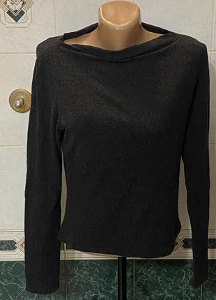 Черная кофта женская с вырезом свитер женский стильный4 фото