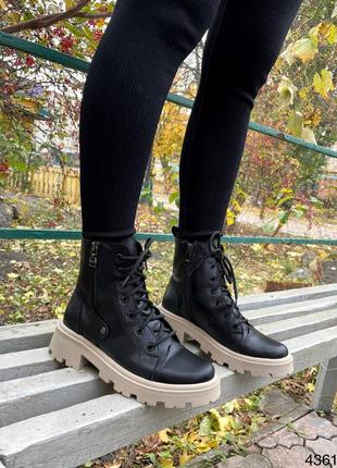 Кожаные зимние ботинки